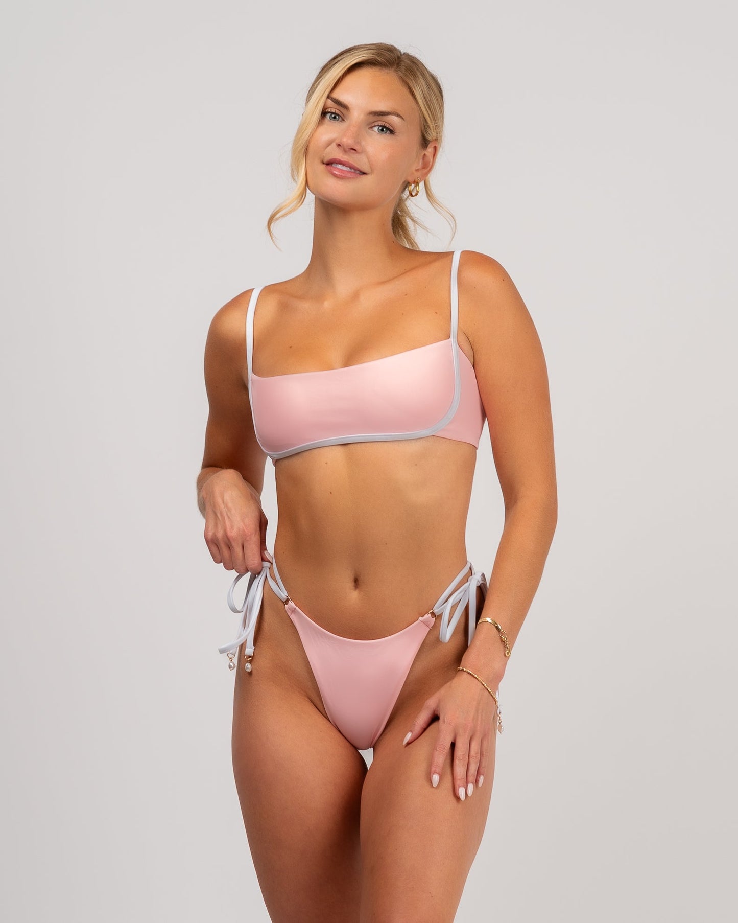 Karissa X Thalassa Women's Bali Swim Bottoms- Rose Pink