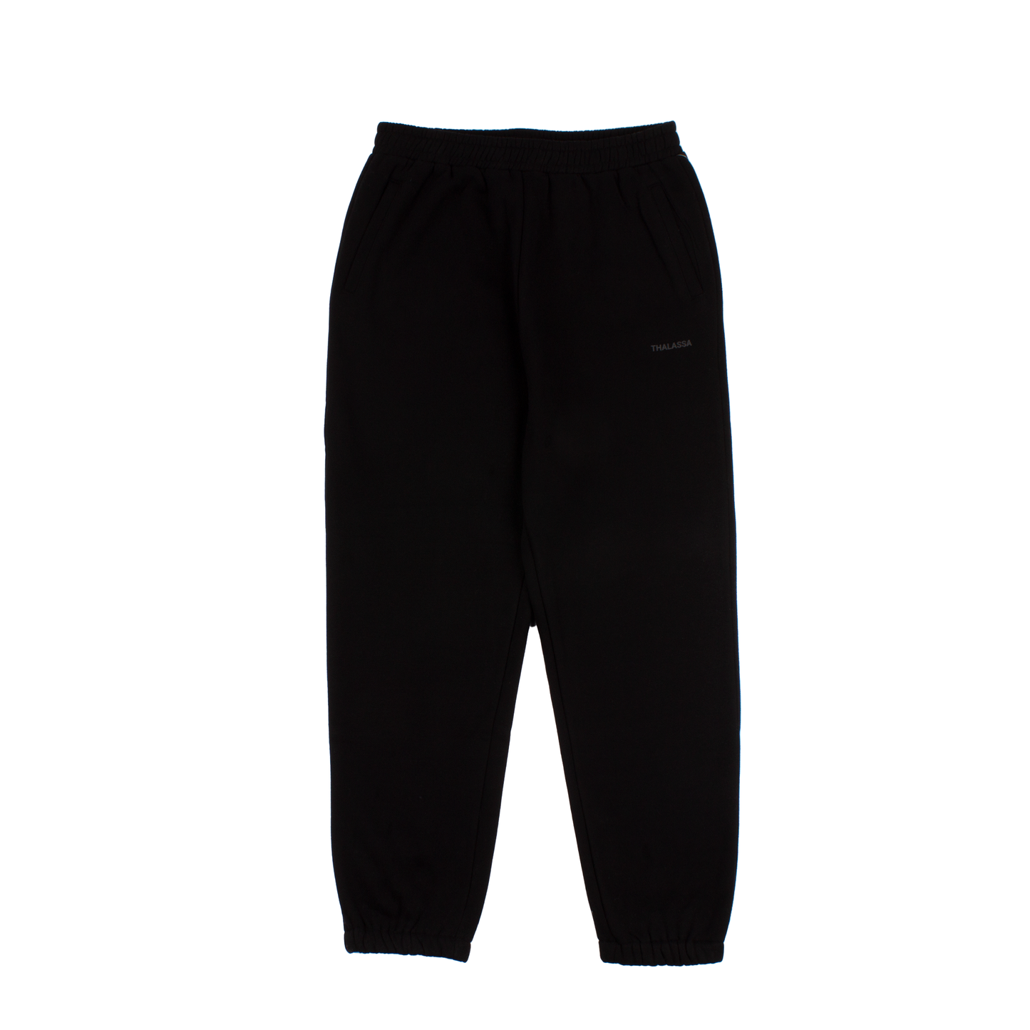 Women's Solid Sweat Pants-Black